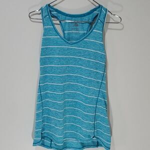 The North Face mountain Athletics blue striped tank top